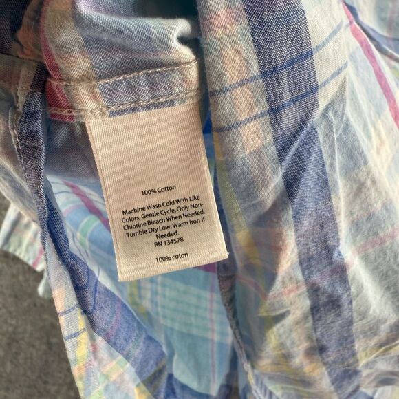 Vineyard Vines Long Sleeve Shirt Boys XL(18)  Blue Pastel Button Up Lightweight - Picture 4 of 9